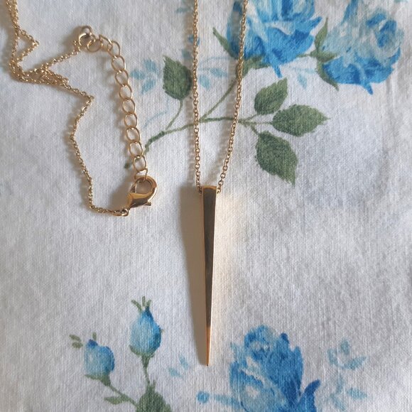 Gold-Plated Dagger Pendant Necklace - Picture 2 of 3
